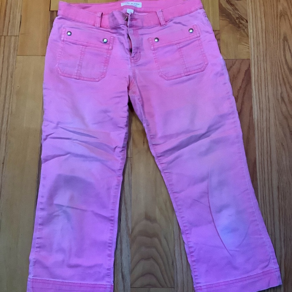 Tommy Jeans Pink Corduroy Capris,  Sz 11 98% Cotton 2% Spandex, Great Used Shape